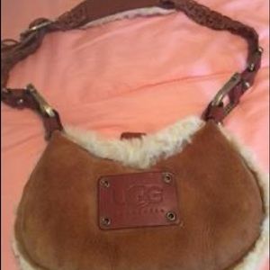 UGG brown suede with sheepskin mini-bag